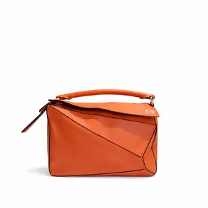 Pre-owned Loewe Calfskin Tote Bags BJ1109904065 Puzzle Medium Size Orange