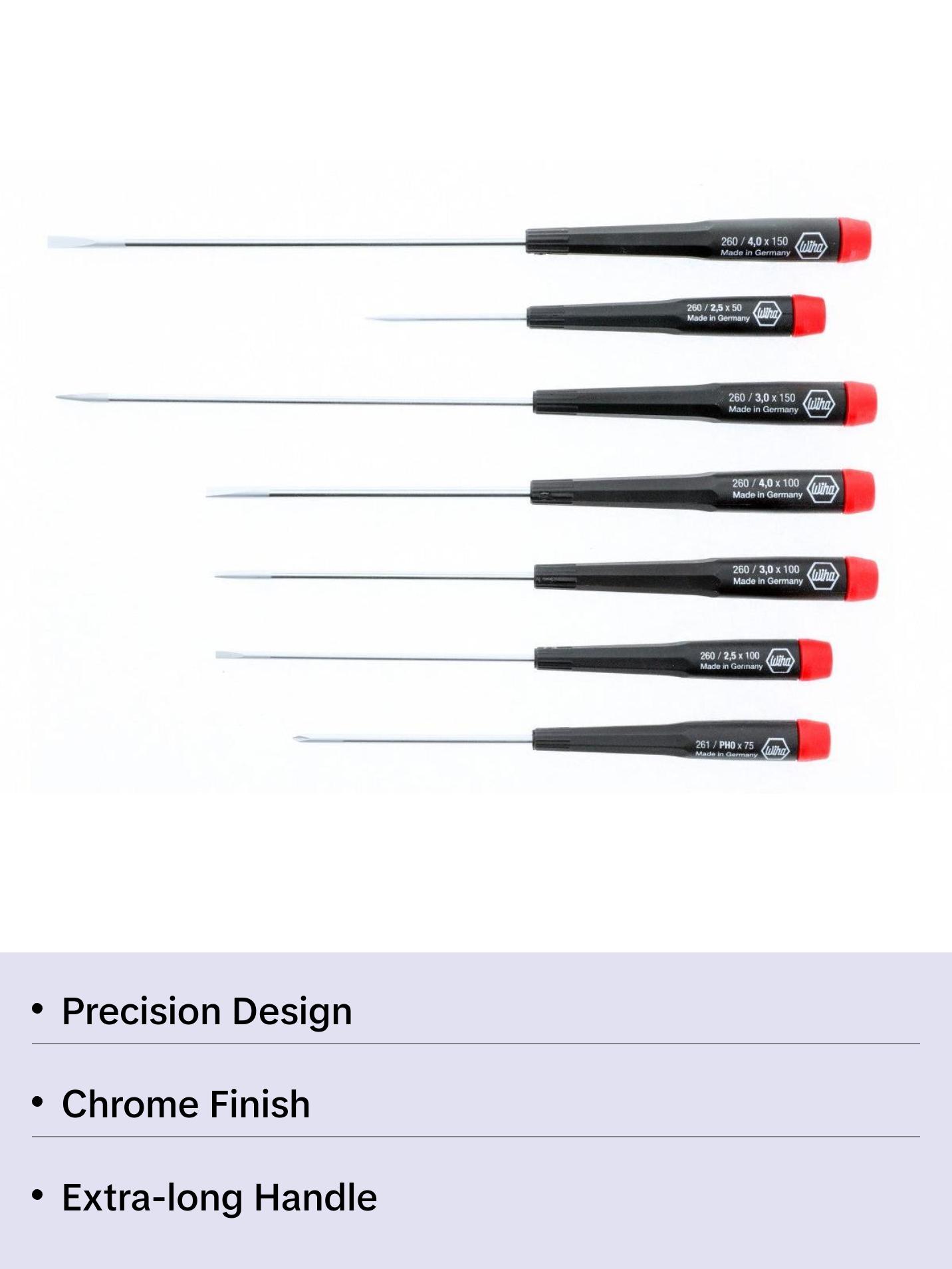 Wiha Tools 26092 7 Piece Precision Slotted and Phillips Screwdriver Set