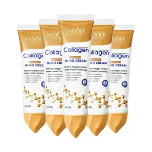 Sadoer 5-Piece Collagen Hand Cream Set, Autumn Winter Hand Care, Anti-Dry Cracking, Moisturizing, Low Allergy Formula, Easy Absorption, Travel-Friendly, Moisturizer