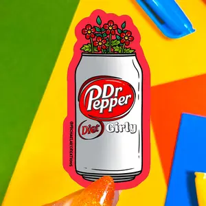 Dr Pepper Diet Girly Sticker - Hydro Flask, Laptop, Cute Car & Trendy Stickers