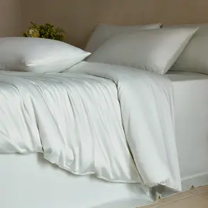 600 Tc Bamboo Fiber A-Class Baby-Level Bedding Set ,include 1pc Duvet cover+ 2Pcs Pillowcases, Pure Color Simple Silky Cooling Bed Linen, Soft Bedding, Natural Antibacterial Fabric