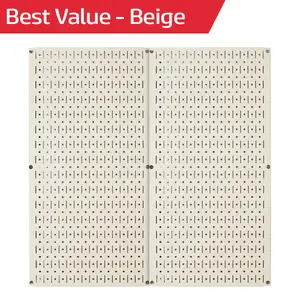 Beige Metal Pegboard Pack - Two 32in x 16in Pegboard Tool Boards