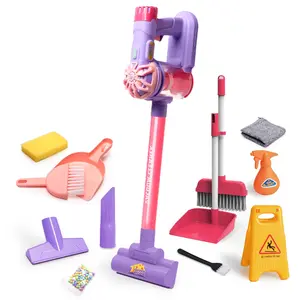 Cleaning Set Toy, Cleaning Playset, Holiday Gift Choice, Vacuum Cleaner Can Be Started, Suitable for Ages 3+, Includes 3 X 1.5v Aaa Batteries Required