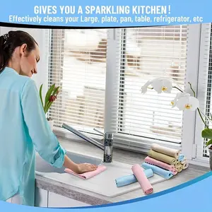 6pcs Ultra-Fine Fiber Cleaning Cloth, Window Cleaning Cloth, Magic Cleaning Cloth, Fish Scale Towel, Lint-Free Cloth, Suitable for Glass, Kitchen, Counter, Mirror, Dishes, Drying Cloth, Car, Glass Polishing Cloth, Multi-Purpose, Soft, Absorbent