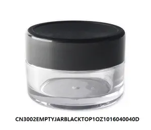 EMPTY JAR (BLACK TOP) 1OZ (288pc/MC) (12 PCS)