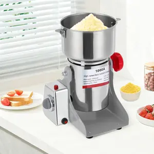 Commercial Electric Grain Grinder 4500W 32000RPM Stainless Steel Mill Grinder 50-300 Mesh for Spices Herbs Coffee Beans Nuts Dry Food Grinding Kitchen