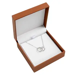 Entwined Harmony: Interlocking Circles Necklace - With a Customizable Message Card