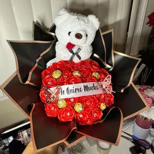 White Teddy Bear eternal bouquets