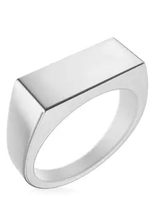 RTZN Rectangle Silver Signet Rings (Polished)