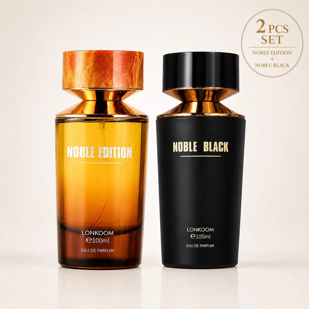 Noble Edition & Noble Black 2-Piece Perfume Set, 100mL Each | Floral Musk & Woody Spicy Perfume Duo Fragrance Scent Fragrance Combo