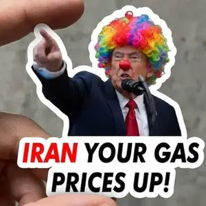 Your Gas Prices Up Anti Trump Clown Sticker, Gas Price, Trump meme Sticker. Vinyl Waterproof Sticker, Cute Silly Funny Sticker