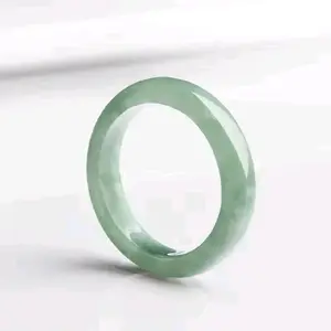Jade Ring Witchy boho - Simple Design Green Jade Jewelry Piece