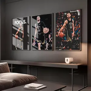 PIKPAKA S-Stephen C-Curry Painting Calligraphy Eco-Friendly Waterproof Cotton Canvas,Scratch-resistant Oil Painting Canvas, Perfect for Living Rooms,Bedrooms,Kitchens, and Cafes – Ideal for Holiday and Party Gifts