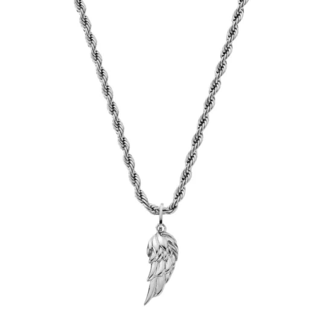 Wing Pendant Necklace (Silver)