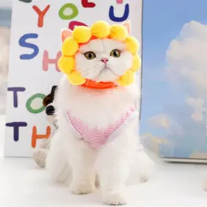 Cute Pet sunflower Hat Adorable Pet Headwear Headgear Costume,Pet Hat Thanksgiving Apparel for Cats and Small Dogs,Thanksgiving Pet Cat Turkey Hat Christmas Hat Headgeart Hat Pet Headband Cat Halloween Funny Hat for Small Dogs Cats Puppy
