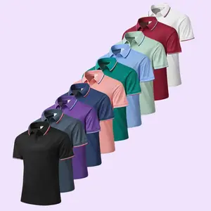 10 Pack New Summer Plain Polo Shirts Men Thin Comfortable Breathable Turn Down Collar Short Sleeve T-Shirt Outdoor Golf Tennis Clothes Top Gamis Tropical Menswear