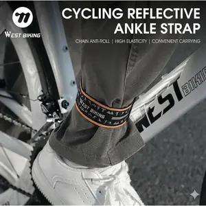 WEST BIKING Reflective Cuffs Strap Bicycle Pants Belt Bike Tie Rope  Non-slip Adjustable Strapping Cycling Equipement