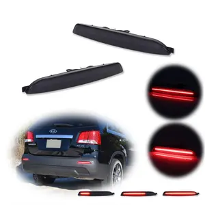 2pcs Smoked LED Rear Bumper Reflector Tail Signal Brake lamps Lights For 2011 2012 2013 Kia Sorento,Replace OEM 924061U200, 924051U200