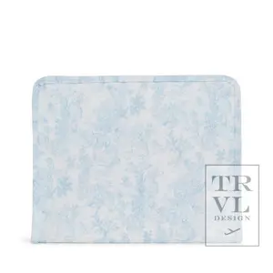 Roadie Large - Bunny Toile Blue Zip Pouch