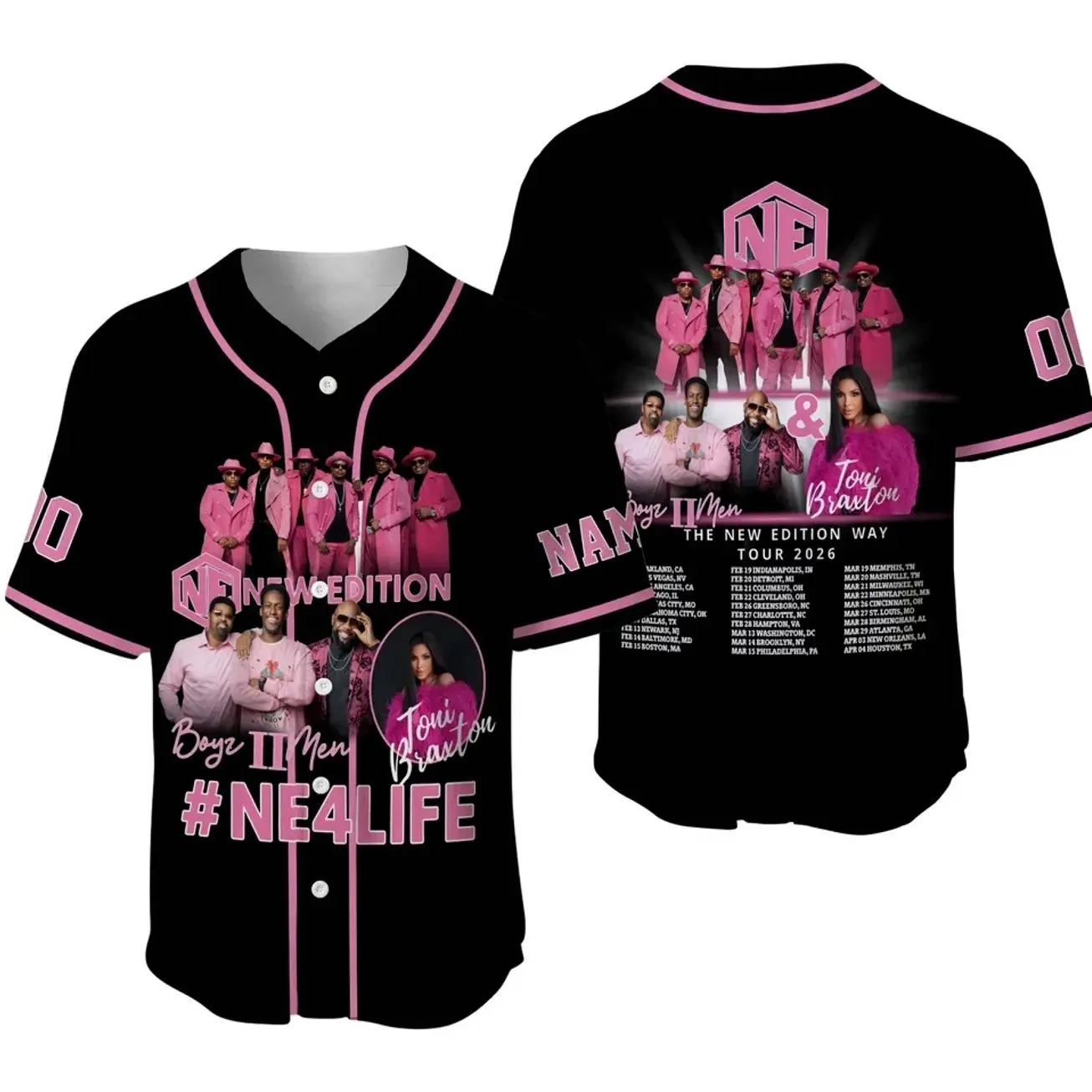 Custom The New Edition Way Tour 2026 Baseball Jersey, New Edition Shirt