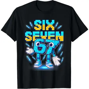 Six Seven Brainrot Italian Funny 67 Kids Gaming Meme Cotton T-Shirt Women Men