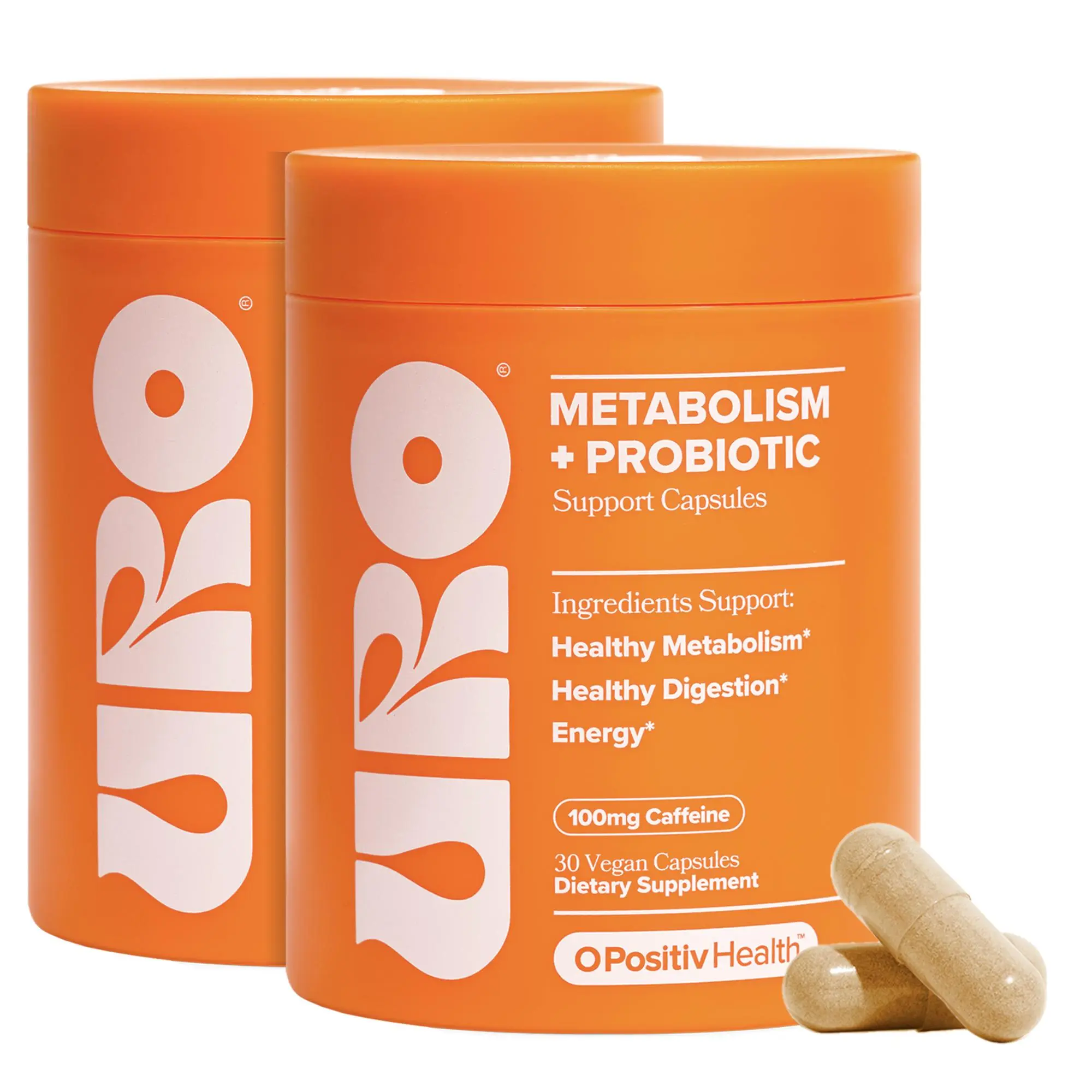 URO Metabolism Capsule 2 Bottle - 100mg Caffeine & Probiotic Support for Healthy Metabolism Digestion & Energy URO Metabolism Capsule 2 Bottle - 100mg Caffeine & Probiotic Support for Healthy Metabolism Digestion & Energy