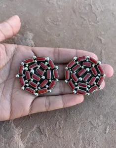 Zuni Red Cluster Earrings