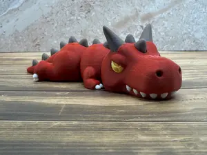 Articulated Devil Dinosaur Inspired 3D Printed Toy – Flexible Desk Dragon / Fidget Figure
