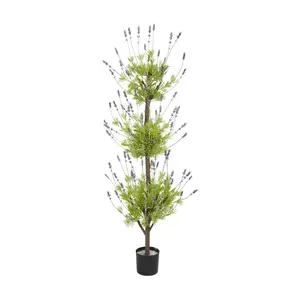 4' Lavender Topiary Silk Tree by Nearly Natural