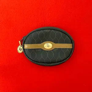 Pre-owned Dior Calfskin Small Leather Goods Christian Honeycomb Leather Coin Case