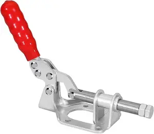 1PK Toggle Clamp 300lbs Holding Capacity Quick Release Push Pull for Woodworking Jigs Fixtures Pocket Hole Jigs Welding CNC with Red Handle
