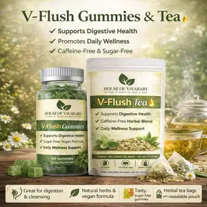 House of VavaBaby V-Flush Gummies & Herbal Tea Set - Supports Digestive Health, Promotes Daily Wellness, Caffeine-Free & Sugar-Free Beverage