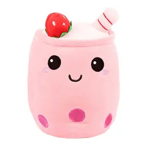 Cartoon Milk Tea Design Plush Toy, Cute Stuffed Teacup Pillow, Soft Bubble Tea Cup Plushie Toy for Kids & Home Decor, Gift for Her, Girl's Gift