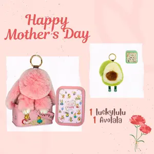 【Mother’s Day Gift】 – Lucky & Avolala PomPom Keychain Set, Thoughtful Handmade Gift for Mom & Grandma, Sweet Everyday Surprise