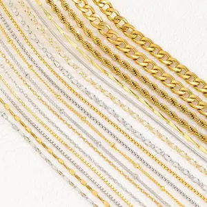 [LeBijouLab] Link For Chain only: 20in & 24in Golden & Silver Stainless Steel Rope Chain | 18in+2in Golden & Silver Box Chain | 16in+2in Paper Clip Chain | Chain for Men | Chain for Women