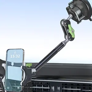 Car Phone Holder - 360° Rotating Metal Arm Mount with Ultra Stable Suction Cup for Windshield & Truck - Universal Fit for Mobile Phones & Accessories antifreeze instrument lce remover decorative collectible porte tablet outdoor parking car  photo  clip je