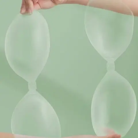 Women's Silicone Adhesive Cleavage Bra, Invisible Strapless Push-Up Fitted Bra with Sticky Pads, Washable, Breast Enhancing Bra, Perfect for Weddings, Parties, Evening Wear, Formal, Clear, Underwear