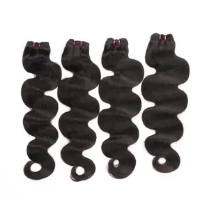 100% Raw Extensions Body Wave Human Hair 4Bundles Unprocessed Raw Hair Bundles for Women Natural Color Black Soft and Silky Hair 100G/Bundle