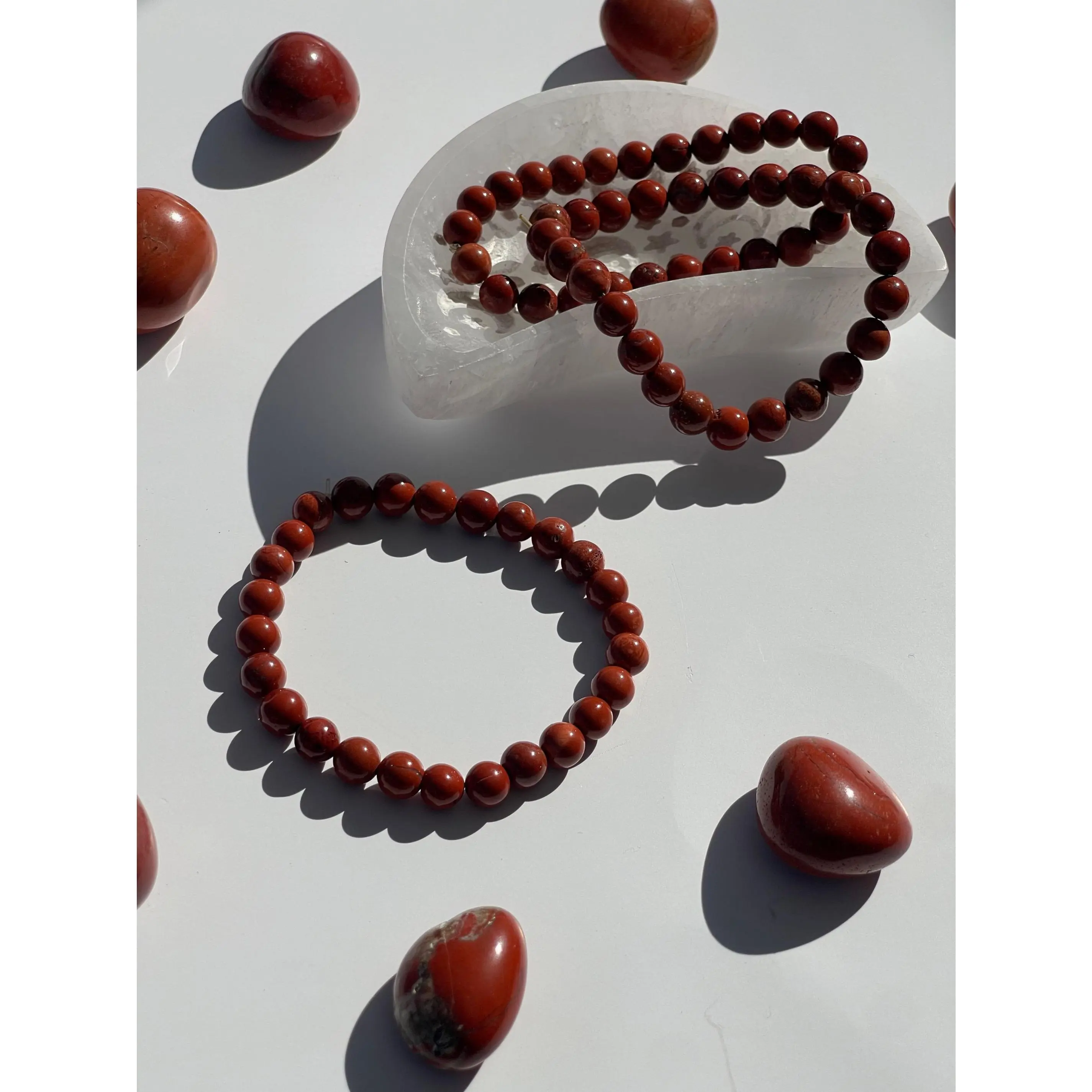 Unisex 8mm Red Jasper Crystal Beaded Jewelry Bracelet for Passion & Drive, Ideal for Everyday Wear