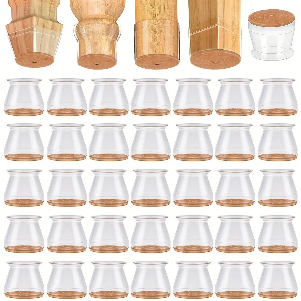 36pcs Chair Leg Floor Protectors, Silicone Chair Leg Covers, Floors Felt Pads, Reduce Noise Small