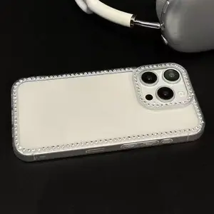 【Cute】Luxury Bling Diamond Rhinestone Clear iPhone Case, Glitter Sparkle 3D Gem Design Soft Silicone Cover, Anti-Scratch Shockproof Protective Case For iPhone 12 13 14 15 16 17 Pro ProMax Plus, Cute Fashion Girly Case For Women Girls