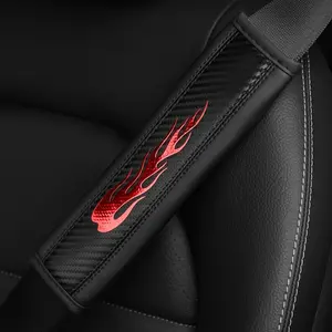 Flame PU leather protective pad car interior seat belt shoulder cover Car Interior Accessory