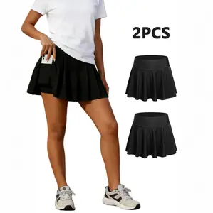 2Pcs Tennis Skirt Golf Skorts with Pockets Tummy Control Shorts Pleated Skirts for Women Athletic Dressy Casual summerwins