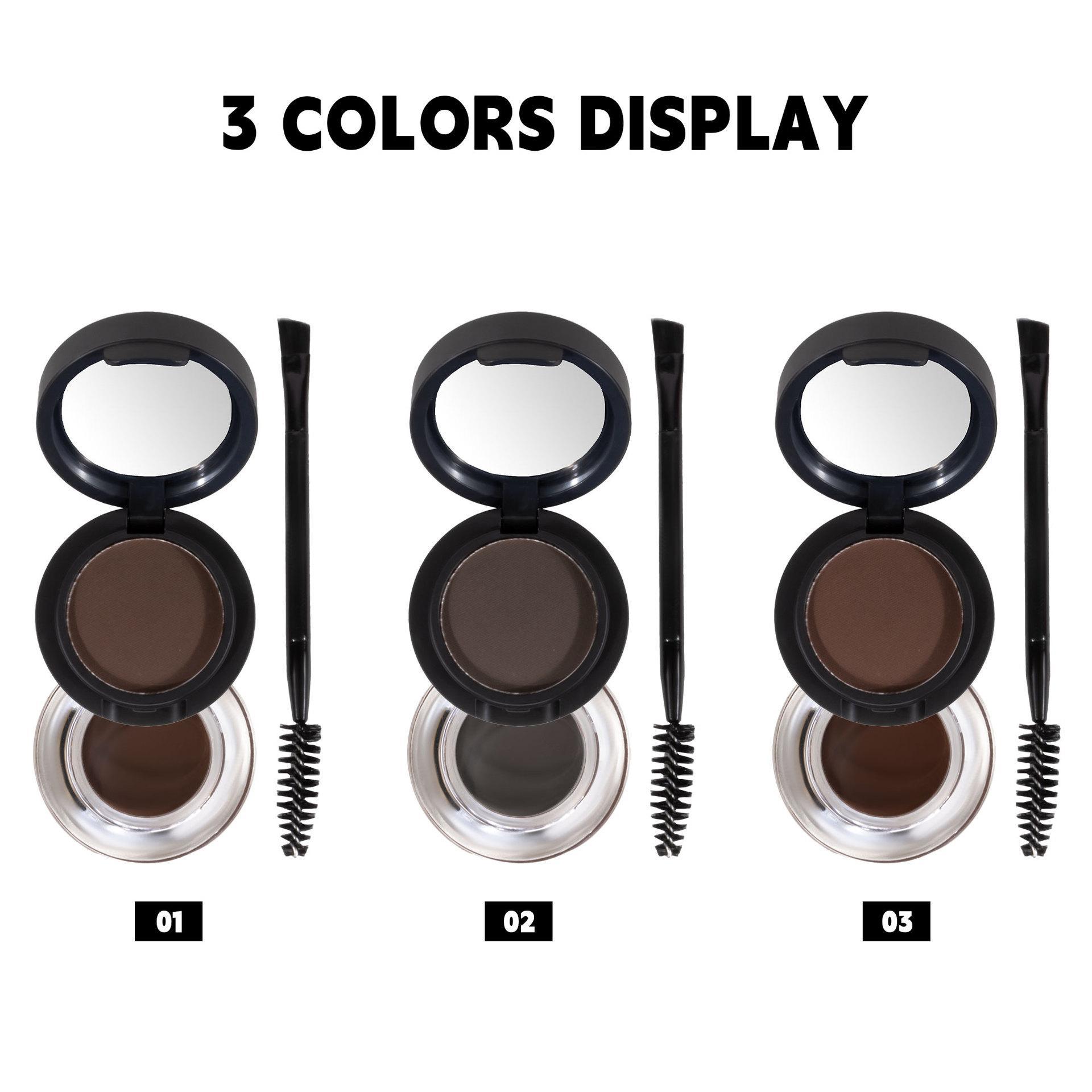 Dual Layer Brow Powder & Gel Set with Brush | Long-Lasting Natural 3D Eyebrow Makeup | Easy to Apply for Daily Use