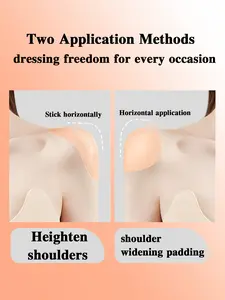 2 Pairs Silicone Shoulder Pads Set, Invisible Natural Shoulder Booster for Straight Shoulders, Ergonomic 120° Curved Design, Soft & Skin-Friendly Fit, Perfect for Spaghetti Straps, Off-Shoulder Outfits & Blazers, Effortlessly Fix Sloped Shoulders for a Po