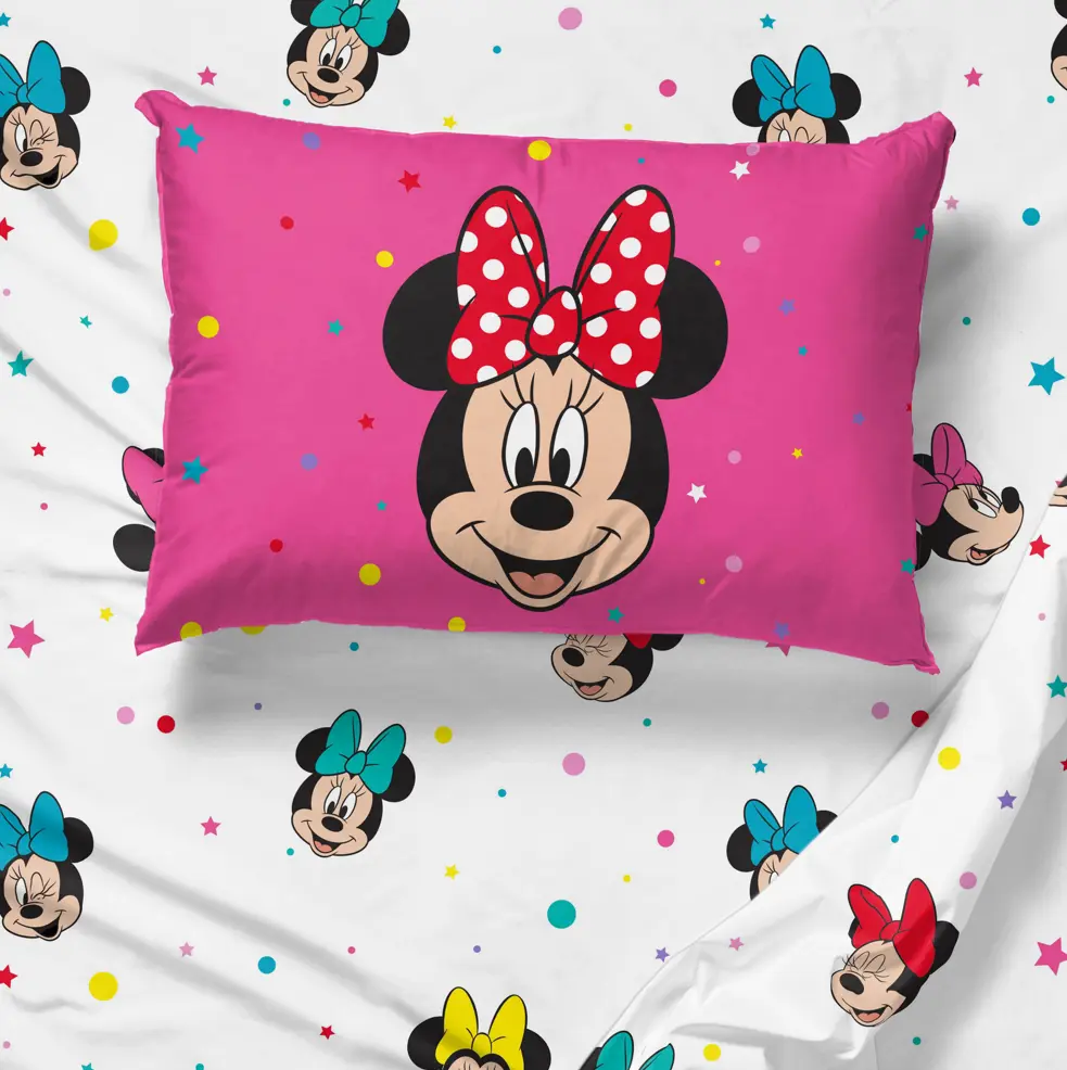 Disney Minnie Mouse Rainbow Polka Dot Theme Bedding Sheet Set, for Twin Size Bed, Child’s Room Decor