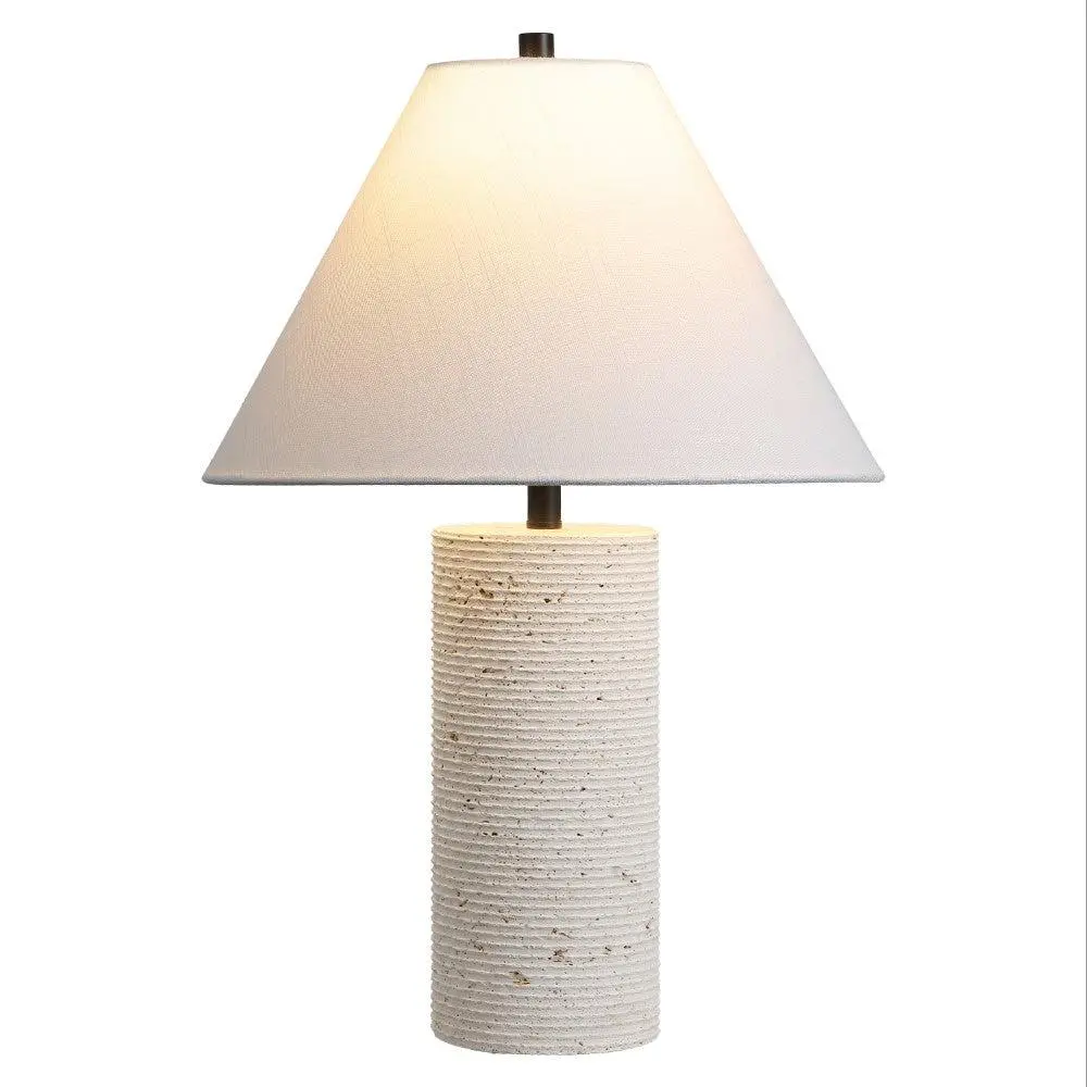 Kelsey 22.50" Modern Minimalist Travertine Column LED Table Lamp Kelsey 22.50" Modern Minimalist Travertine Column LED Table Lamp