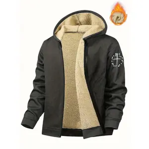 Men's minimalist printed fleece jacket