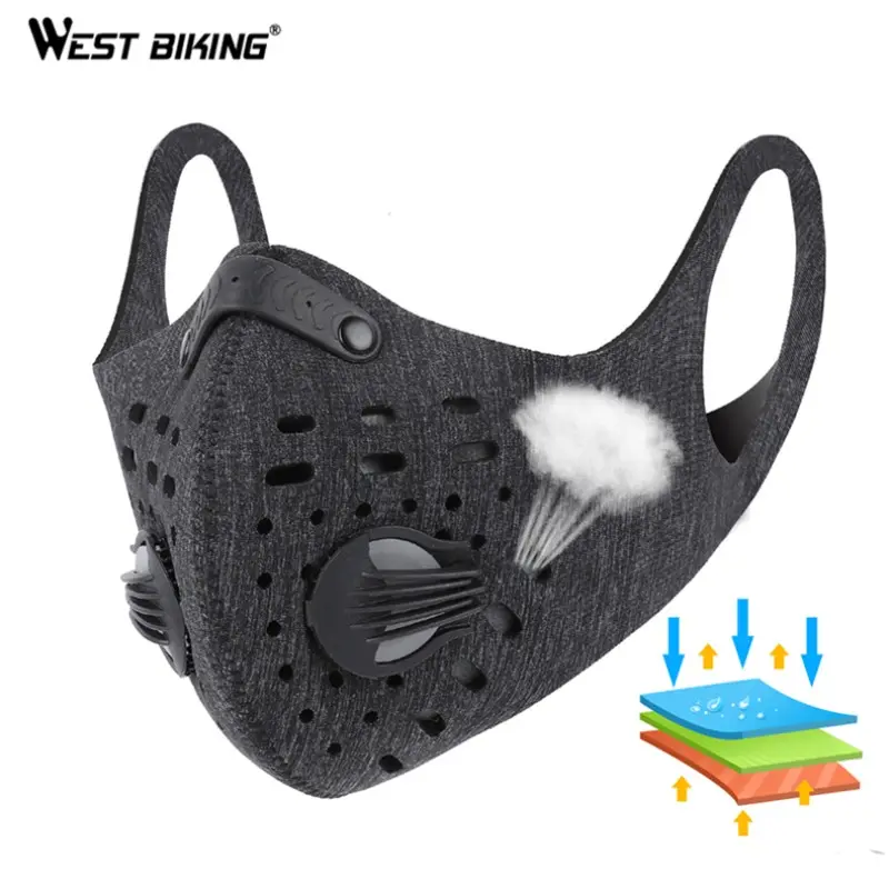 WEST BIKING Mask.Activated Carbon Dust Bike Sports Mask With Exhalation Valve Cycling Running Dust-proof Bicycle Face Mask, Christmas Present