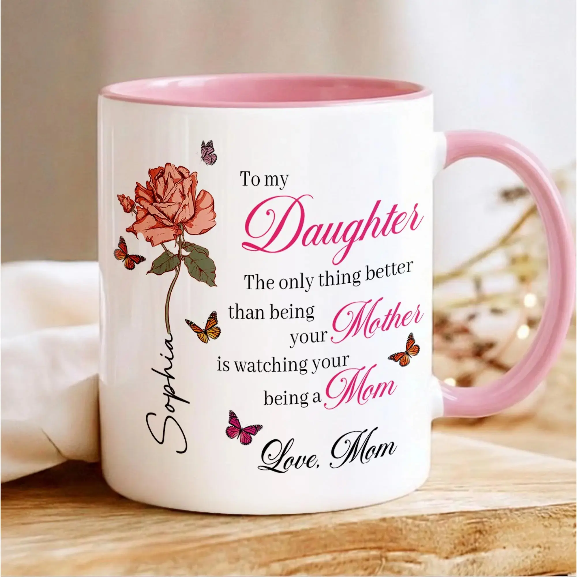 [SALE UP TO 50%] To My Daughter Flower Mug, New Mom Mugs, Mother's Day Gift for Daughter From Mom